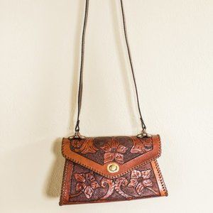 Western Leather Floral Purse